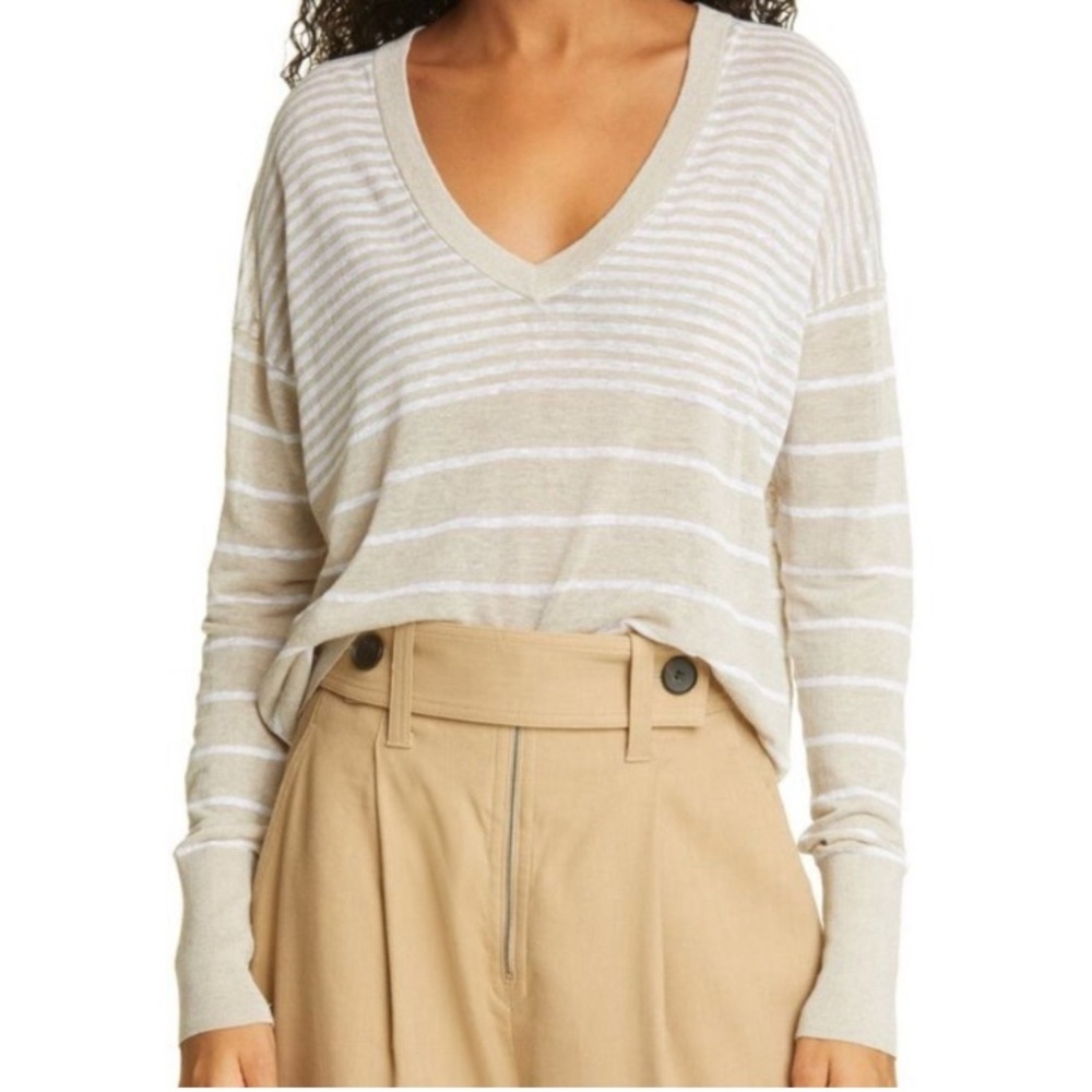 NWT Judith & Charles Linen Poppy Stripe Lightweight
Long Sleeve Sweater (Large)